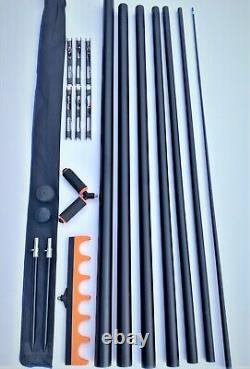11m CARBON COMPLETE FISHING POLE KIT ALL TACKLE 14 ELASTIC