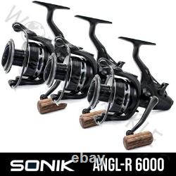 3 x Sonik Bait Runner Free Spool ANGL-R 6000 Reels Coarse Carp Specimen Reels