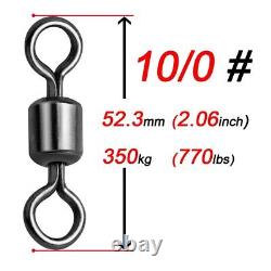 50200Pack Fishing Barrel Swivels 9LB1320LB Stainless Steel Rolling Solid Ring