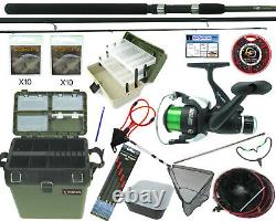 Complete Starter Coarse Float Fishing Kit Set. 11' Carbon Rod, Reel, Seat Box