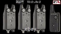Delkim TXI D Alarms & Receiver Set Of 3 Delkim Bite Alarms + FREE Batteries
