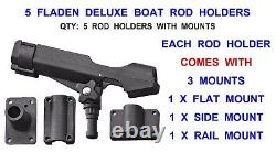 Deluxe Fladen Boat Rod Holder Multi Mount Pier Rail Kayak Sea Fishing Tackle