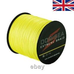 Dorisea 100m-2000m Yellow PE Dyneema Extreme Braided Fishing Line 6lb-300lb UK