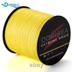 Dorisea 100m-2000m Yellow PE Dyneema Extreme Braided Fishing Line 6lb-300lb UK