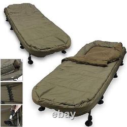 Lidsters Deluxe Carp Fishing 8 Leg Bedchair Sleep System All season + XL Bed Bag