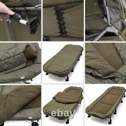 Lidsters Deluxe Carp Fishing 8 Leg Bedchair Sleep System All season + XL Bed Bag