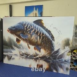 Majestic Carp Leap Limited Edition Canvas Art Print for Anglers