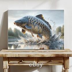 Majestic Carp Leap Limited Edition Canvas Art Print for Anglers