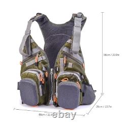 Mesh Fly Fishing Vest Backpack Multifunctional Fishing Vest Bag Outdoor Fishing