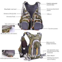 Mesh Fly Fishing Vest Backpack Multifunctional Fishing Vest Bag Outdoor Fishing