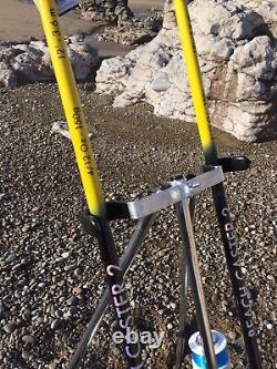 Quality Sea Fishing Set 2 X 12ft Beachcaster Rods + 2 X Sk7 Sea Reels + Tripod