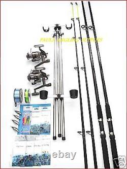 Sea Fishing Kit Set Shakespeare 2 Rod 2 Reel Tripod Tackle Beachcasters