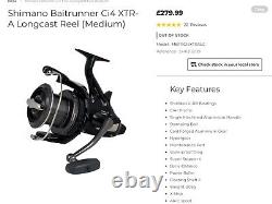 Shimano Medium BAITRUNNER Ci4 XTR-A Reel With 2 Spare Spools Superb Condition