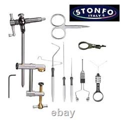 Stonfo Fly Fishing Tying Kit Tools in Box Vice Scissors Pliers Bobbin etc 741