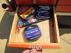 Vintage Fishing Seat Box & Contents